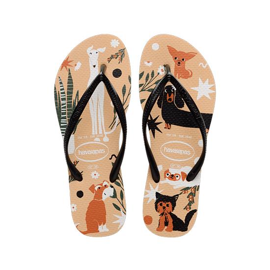 Imagem de Sandália havaianas feminina slim pets dourado/preto 41/42