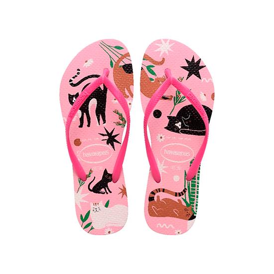 Imagem de Sandália havaianas feminina slim pets rosa glow 33/34