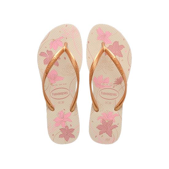 Imagem de Sandália havaianas feminina slim organic bege/dourado 41/42