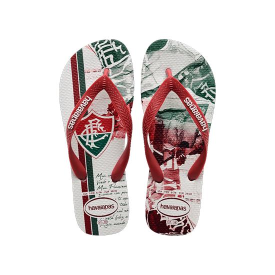 Imagem de Sandália havaianas masculina top times fluminense branco/mogno 37/38