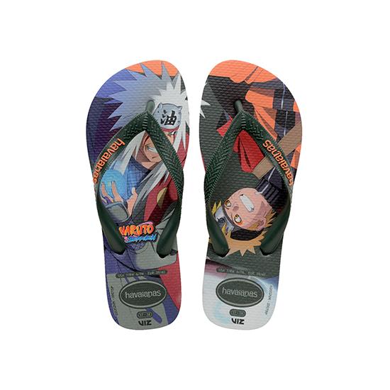 Imagem de Sandália havaianas masculina top naruto verde olive 33/34