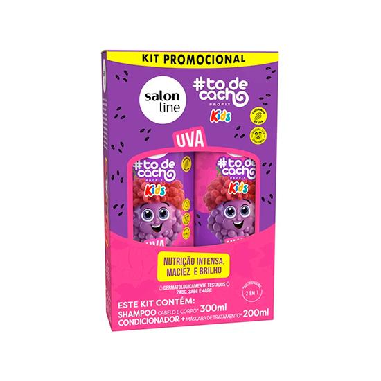 Imagem de Todecacho kit shampo 300ml+ condicionador 200ml uva kids