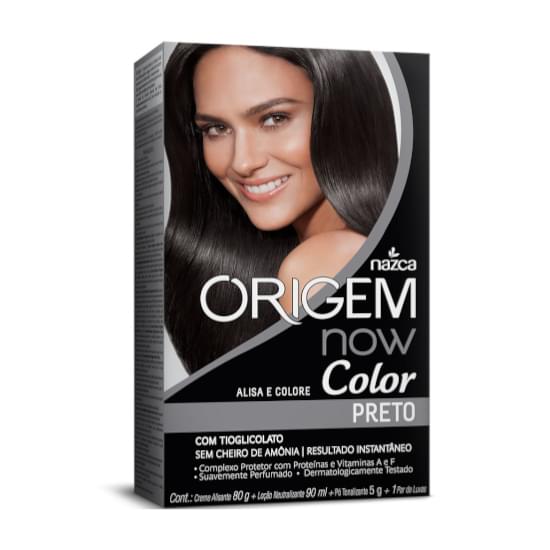 Imagem de Alisante origem now para cabelo preto 80g