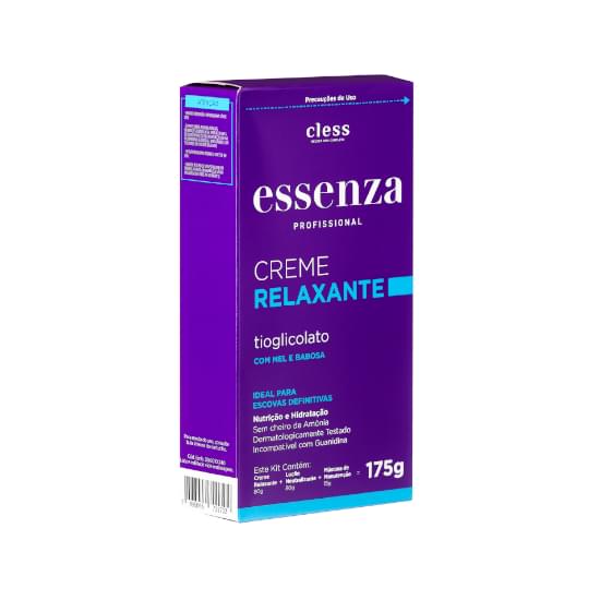 Imagem de Kit relaxante essenza tioglicolato mel e babosa 80g, neutralizante 80ml e máscara de manutenção 15g