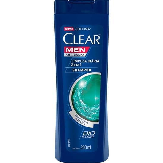 Imagem de Shampoo anticaspa clear men 2 em 1 limpeza diária 200ml