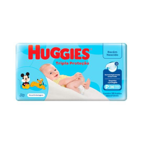 Imagem de Fralda infantil huggies tripla proteção tamanho p jumbo | com 36 unidades