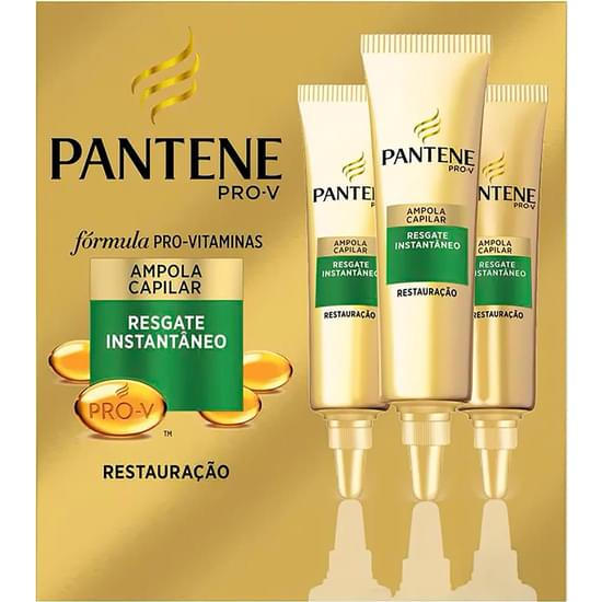 Imagem de Kit ampola pantene tratamento regate instantâneo restauração 15ml | com 3 unidades