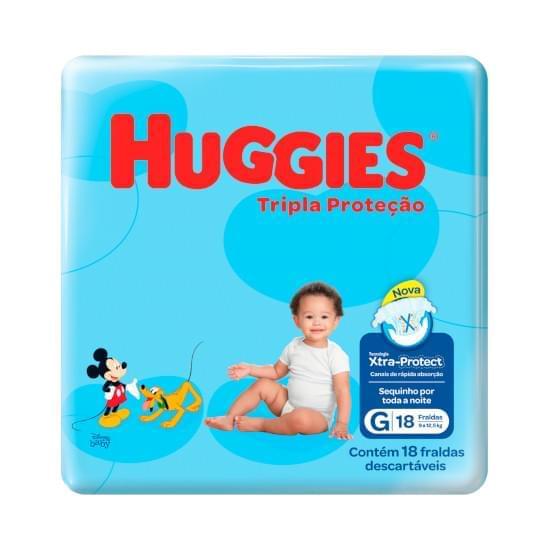 Imagem de Fralda infantil huggies tripla proteção tamanho g jumbinho | com 18 unidades