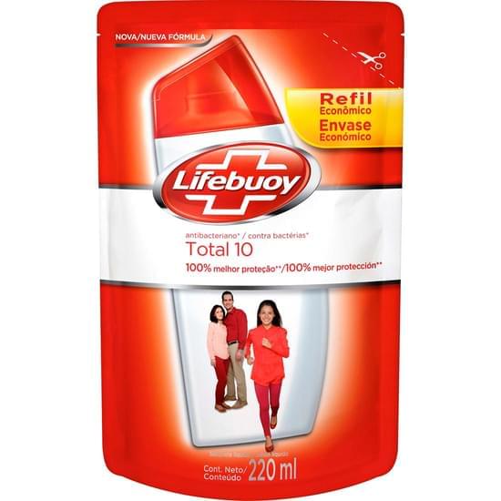 Imagem de Sabonete líquido antibacteriano para mãos lifebuoy total refil 220ml