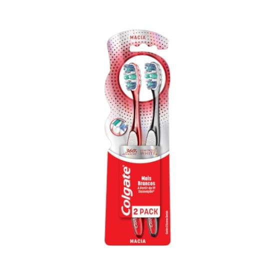 Imagem de Escova dental macia colgate luminous white 360° com 2 unidades