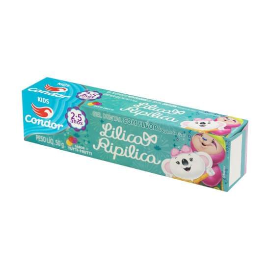 Imagem de Gel dental com flúor tutti frutti lilica ripilica condor kids caixa 50g