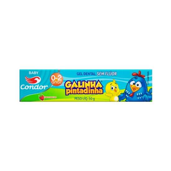 Imagem de Gel dental infantil sem flúor morango galinha pintadinha condor baby caixa 50g