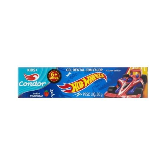 Imagem de Gel dental com flúor morango hot wheels condor kids caixa 50g