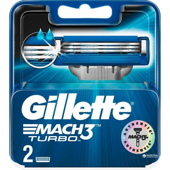 Imagem de Carga para aparelho de barbear gillette mach 3 turbo | com 2 unidades