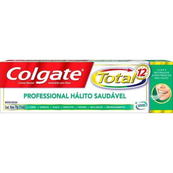 Imagem de Creme dental colgate total 12 profissional hálito saudável 70g