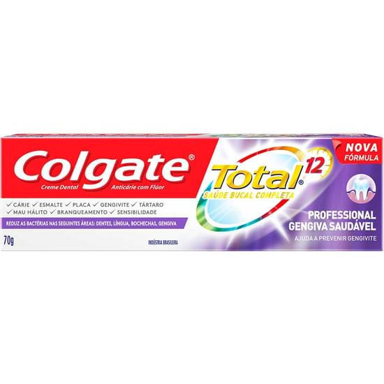 Imagem de Creme dental colgate total 12 professional gengiva saudável 70g