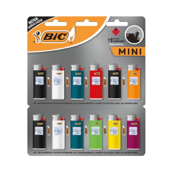 Imagem de Isqueiro mini  bic cartela com 12