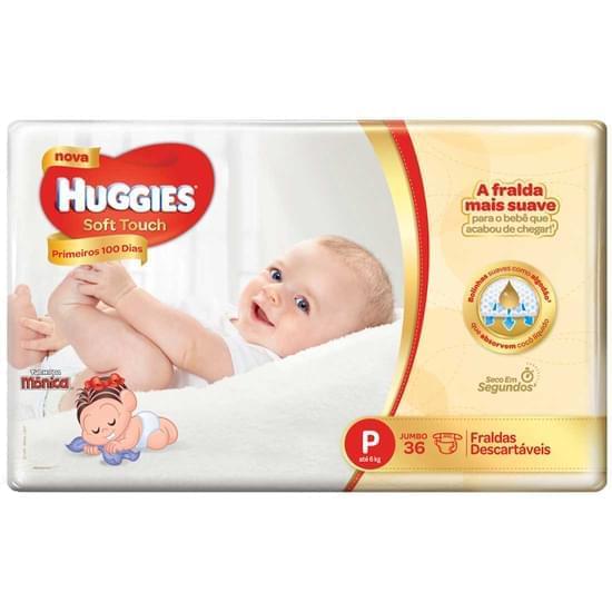 Imagem de Fralda infantil huggies primeiros 100 dias tamanho p jumbo | com 18 unidades