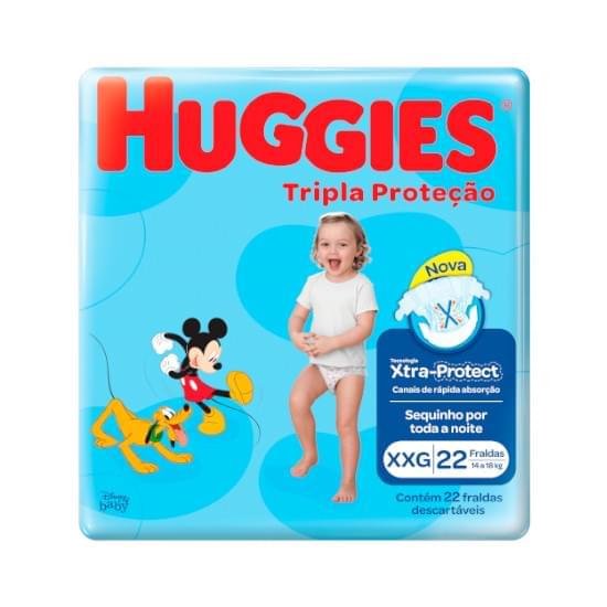 Imagem de Fralda infantil huggies tripla proteção tamanho xxg jumbo | com 22 unidades