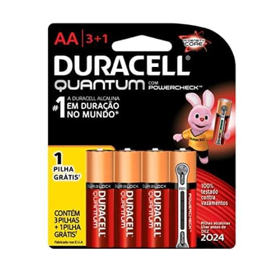 Imagem de Pilha duracell quantum aa pequena leve 4 pague 3 unidades