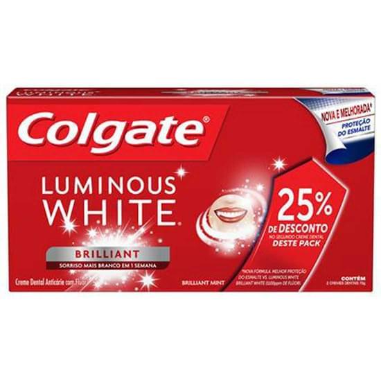 Imagem de Creme dental para clareamento colgate luminous white brilliant mint 70g promo leve o 2º com 25% desconto