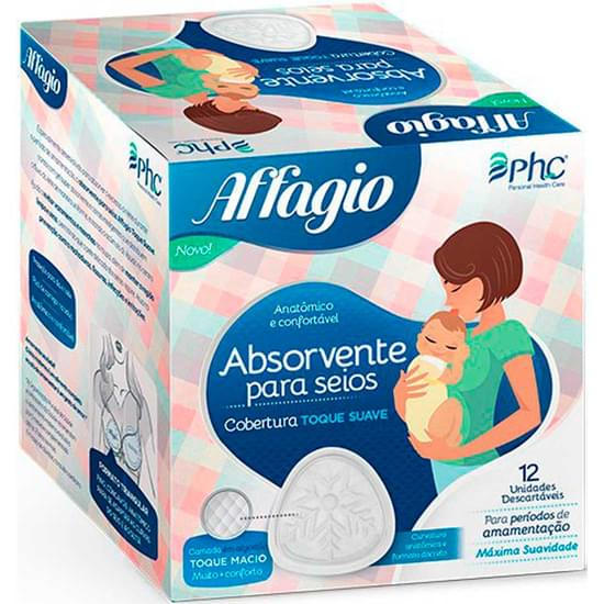 Imagem de Absorvente para seios affagio toque suave | com 12 unidades