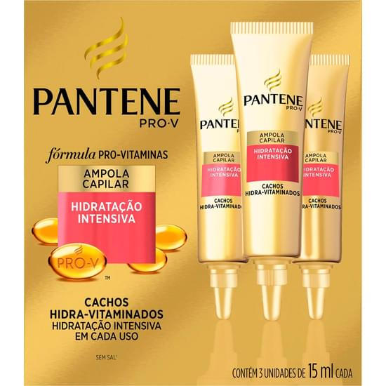 Imagem de Kit ampola pantene tratamento hidratação intensiva cachos hidra-vitaminados 15ml | com 3 unidades