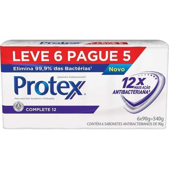 Imagem de Sabonete em barra antibacteriano protex complete 12 90g leve 6 pague 5