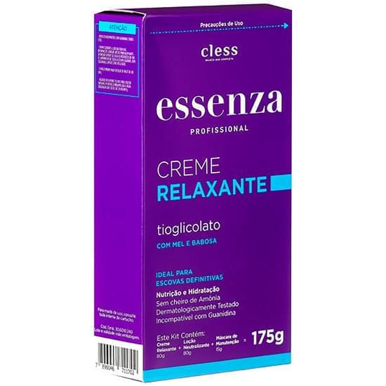 Imagem de Kit relaxante essenza tioglicolato mel e babosa 80g, neutralizante 80ml e máscara de manutenção 15g