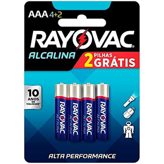 Imagem de Pilha rayovac alcalina aaa palito leve 6 pague 4 unidades