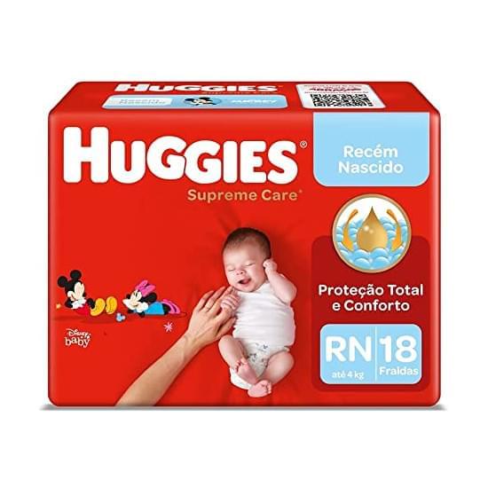 Imagem de Fralda infantil huggies supreme care tamanho recém nascido jumbo | com 18 unidades