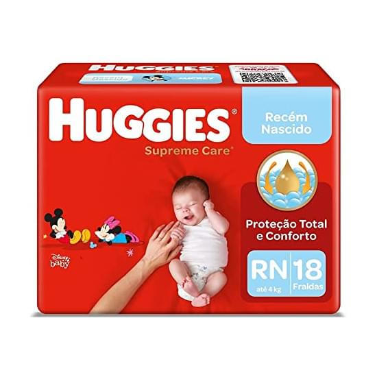 Imagem de Fralda infantil huggies tamanho recém nascido seca supreme jumbo | com 18 unidades