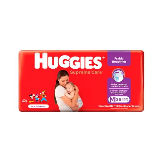 Imagem de Fralda infantil huggies roupinha supreme care tamanho m mega | com 36 unidades