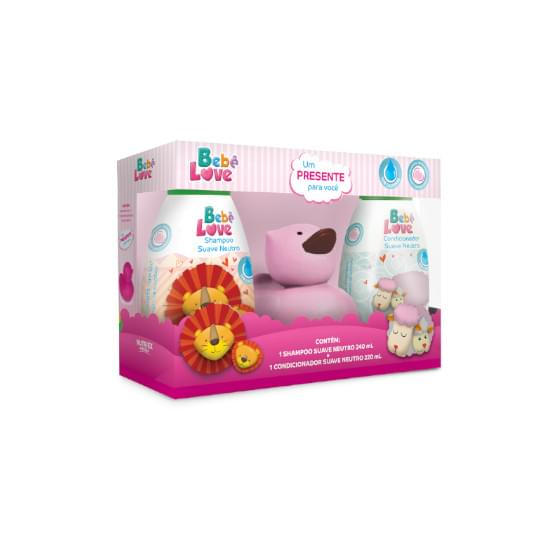 Imagem de Kit banho bebê love rosa shampoo 240ml e condicionador suave 220ml +grátis presente