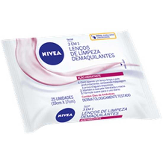 Imagem de Lenço demaquilante nivea 3 em 1 rosa | com 25 unidades