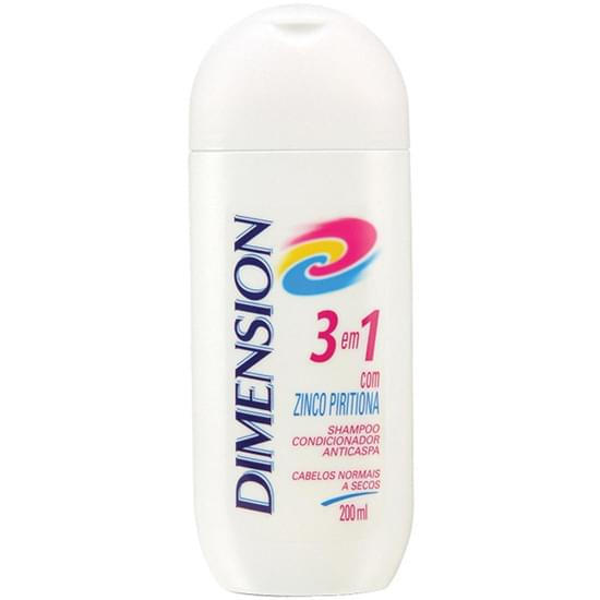 Imagem de Shampoo anticaspa dimension 3 em 1 cabelos normais e secos 200ml