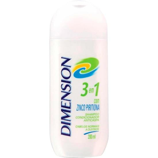 Imagem de Shampoo anticaspa dimension 3 em 1 cabelos normais e oleosos 200ml