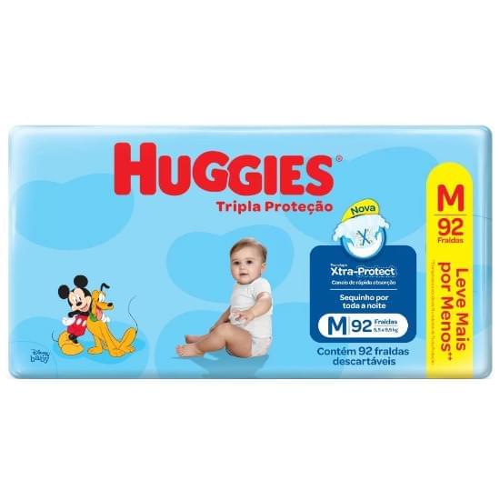 Imagem de Fralda infantil huggies tripla proteção tamanho m hiper | com 92 unidades