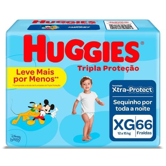 Imagem de Fralda infantil huggies tripla proteção tamanho xg hiper | com 66 unidades