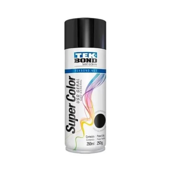 Imagem de Tinta spray multiuso 350ml preto brilhante tekbond