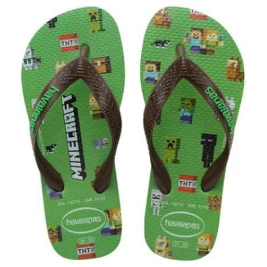 Imagem de Sandalias havaianas kids minecraft verde folha 37/38