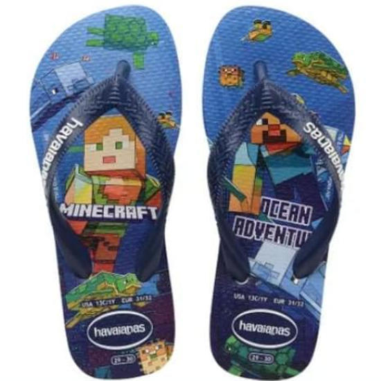 Imagem de Sandalias havaianas infantil kids minecraft branco 27/28