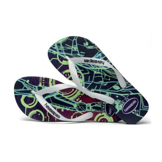 Imagem de Sandália havaiana masculina 4 nite preto/branco 39/40