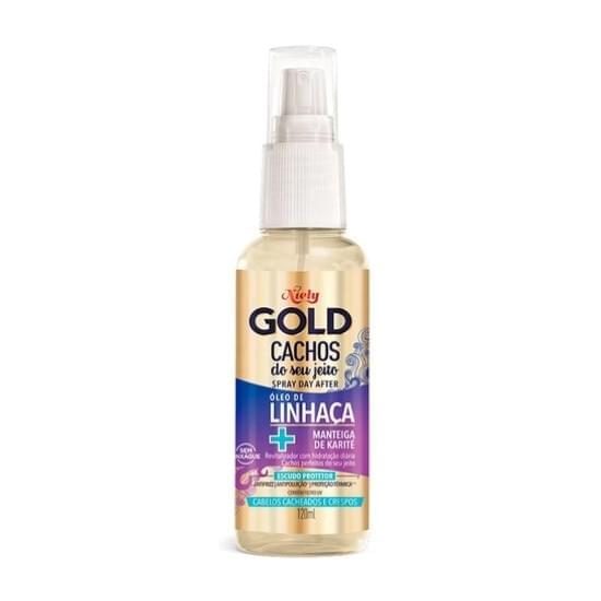 Imagem de Spray capilar niely gold cahos do seu jeito day after, óleo linhança + manteiga de karité 120ml