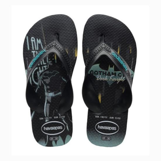 Imagem de Sandália havaianas infantil kids max herois preto/preto/azul 35/36