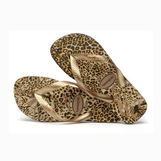 Imagem de Sandália havaianas feminina top animals rose gold 33/34