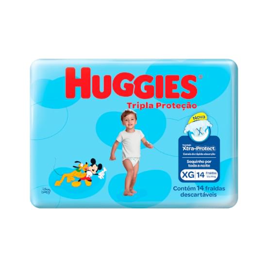 Imagem de Fralda infantil huggies tripla proteção tamanho xg jumbinho | com 14 unidades