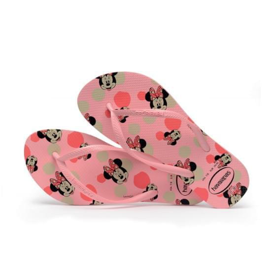 Imagem de Sandalias havaianas feminina slim disney rosa macaron 35/36