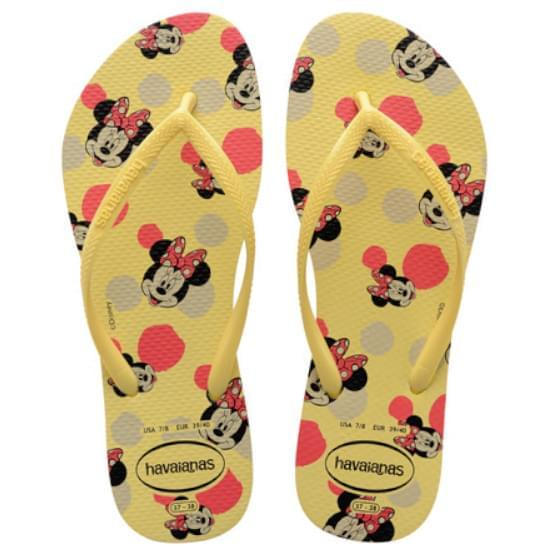 Imagem de Sandalias havaianas feminina slim disney amarelo limao 37/38