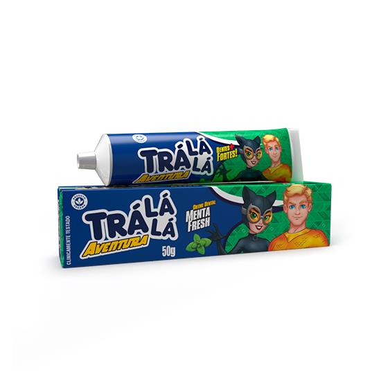 Imagem de Creme dental infantil com flúor menta fresh trá lá lá aventura 50g